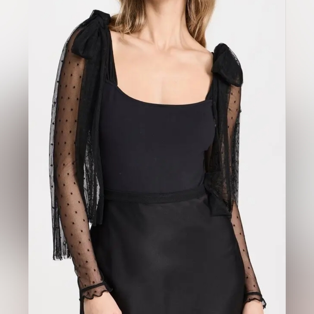 Free People Tounge Tied Bodysuit/Black